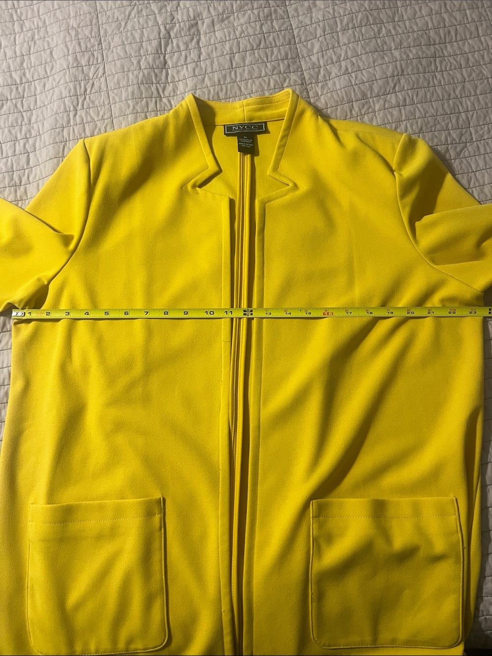 NY&C Women's Bright Mustard Open-Front Blazer Jacket - Picture 9 of 14